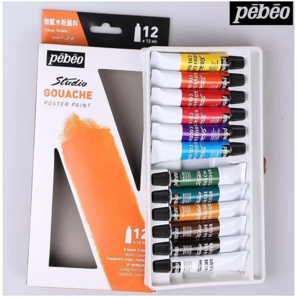 Pebeo 12ml Studio Gouache (Set of 12) Hadafy