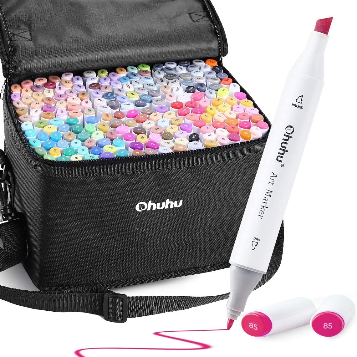 Ohuhu Marker Pen 100 Colors Oil-based Alcohol Marker w/Carry Case