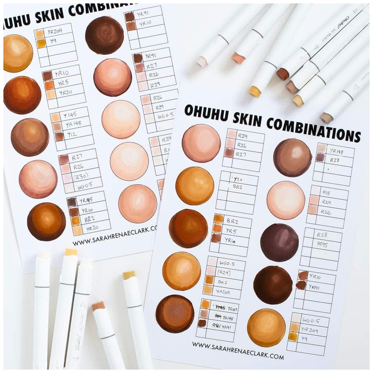 Ohuhu Skin Tones Brush-Chisel Dual Tipped Art Markers (Set of 36) - Hadafy