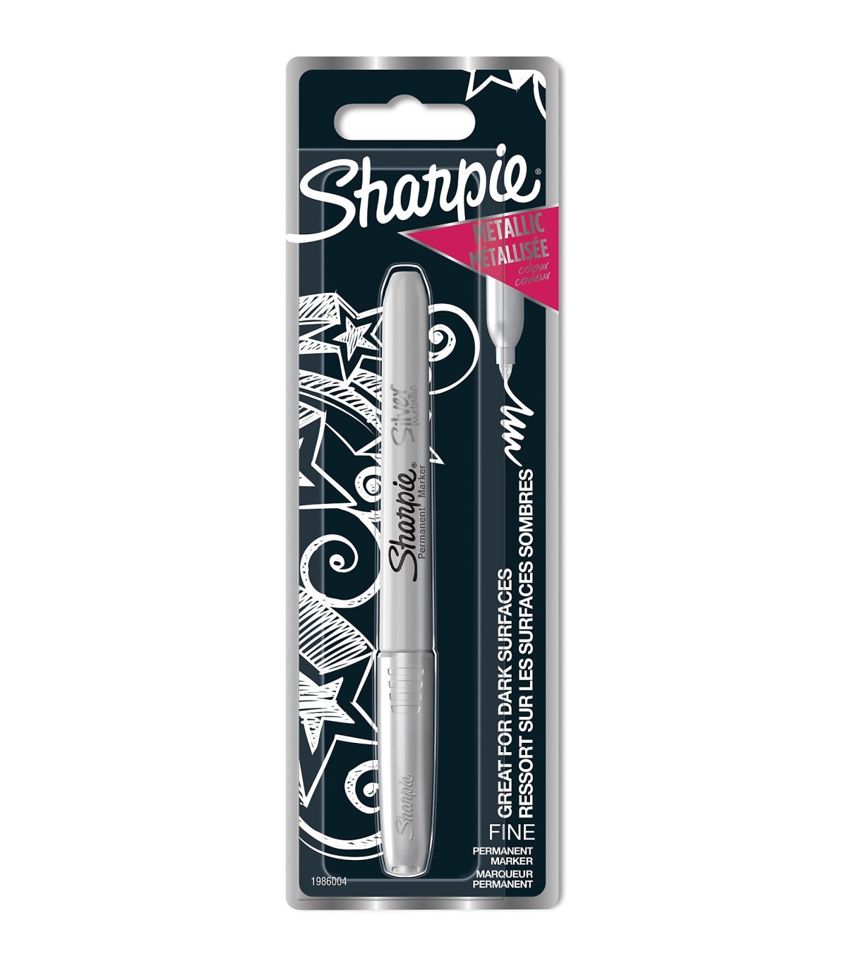 sharpie-1-permanent-marker-silver-metallic-fine-point-blister